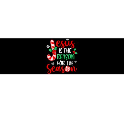 Jesus Is The Reason For The Season Christmas Xmas Candy Cane Bumper Sticker