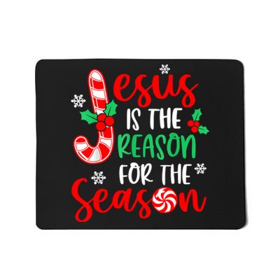 Jesus Is The Reason For The Season Christmas Xmas Candy Cane Mousepad