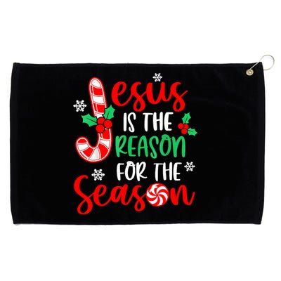 Jesus Is The Reason For The Season Christmas Xmas Candy Cane Grommeted Golf Towel