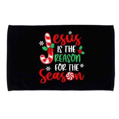 Jesus Is The Reason For The Season Christmas Xmas Candy Cane Microfiber Hand Towel