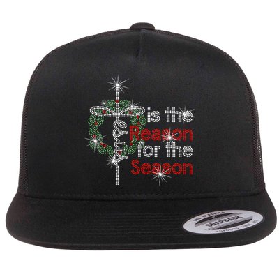 Jesus Is The Reason For The Season Flat Bill Trucker Hat