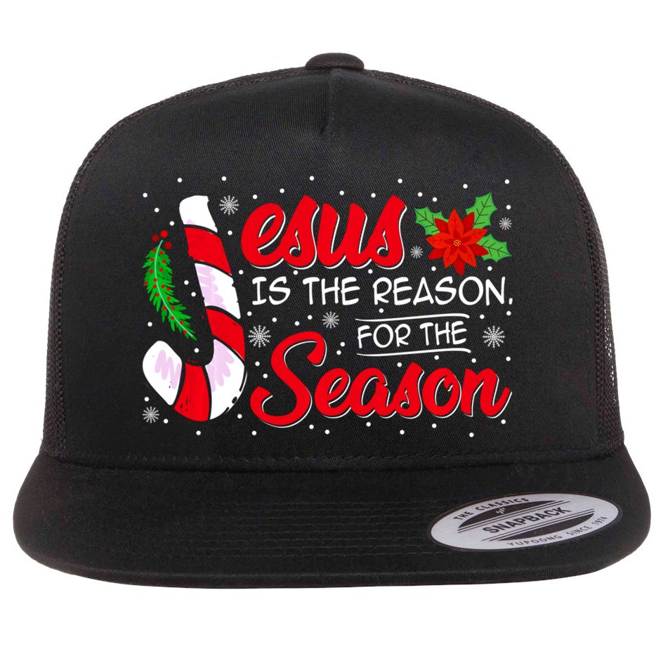 Jesus Is The Reason For The Season Christian Christmas Party Flat Bill Trucker Hat
