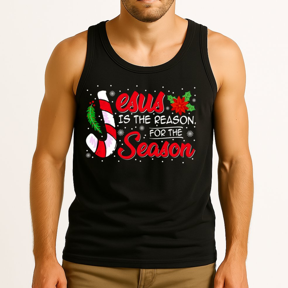 Jesus Is The Reason For The Season Christian Christmas Party Tank Top