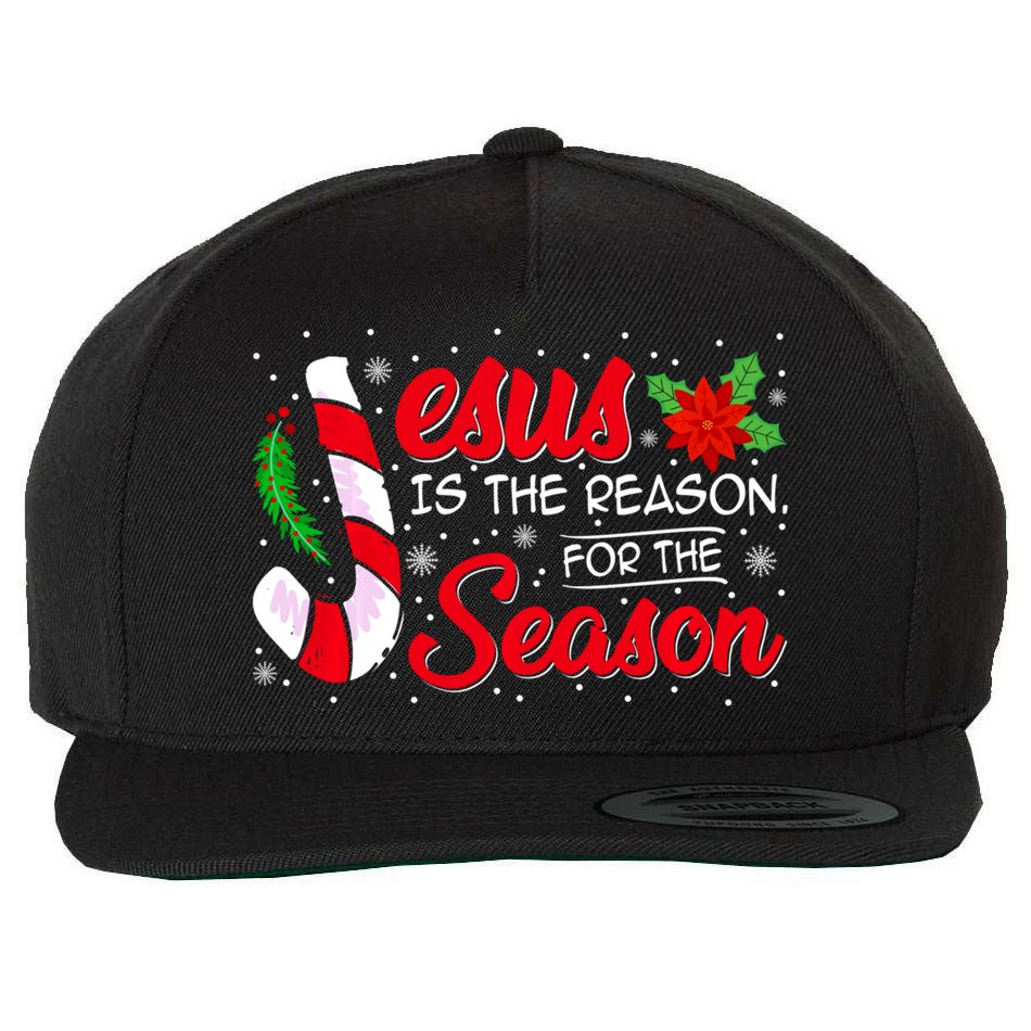 Jesus Is The Reason For The Season Christian Christmas Party Wool Snapback Cap
