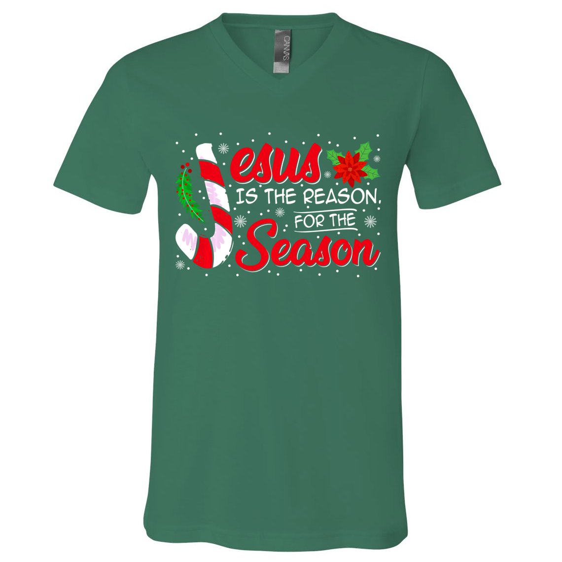 Jesus Is The Reason For The Season Christian Christmas Party V-Neck T-Shirt