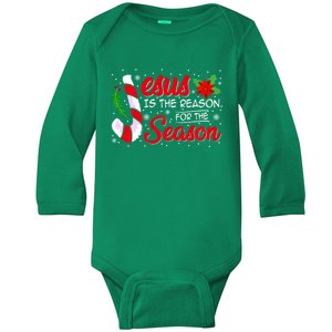 Jesus Is The Reason For The Season Christian Christmas Party Baby Long Sleeve Bodysuit