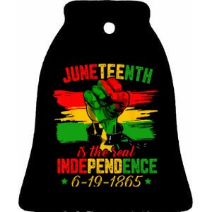 Juneteenth Is The Real Independence Day 1865 Freedom Pride Ceramic Bell Ornament