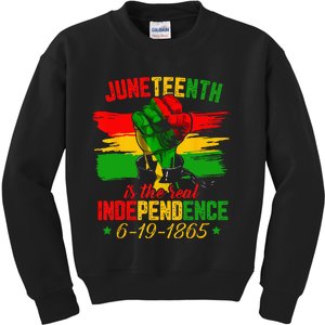 Juneteenth Is The Real Independence Day 1865 Freedom Pride Kids Sweatshirt