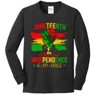 Juneteenth Is The Real Independence Day 1865 Freedom Pride Kids Long Sleeve Shirt