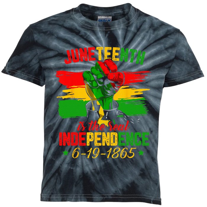 Juneteenth Is The Real Independence Day 1865 Freedom Pride Kids Tie-Dye T-Shirt