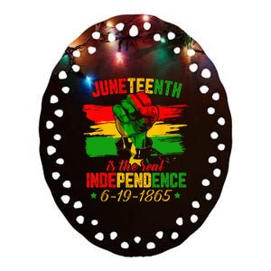 Juneteenth Is The Real Independence Day 1865 Freedom Pride Ceramic Oval Ornament