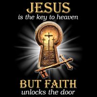 Jesus Is The Key To Heaven But Faith Unlocks Door Christian 16 in Basic Backpack