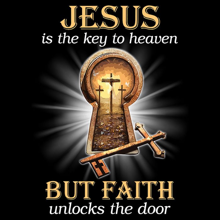 Jesus Is The Key To Heaven But Faith Unlocks Door Christian 16 in Basic Backpack