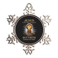 Jesus Is The Key To Heaven But Faith Unlocks Door Christian Metallic Star Ornament