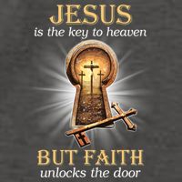 Jesus Is The Key To Heaven But Faith Unlocks Door Christian Vector Backpack