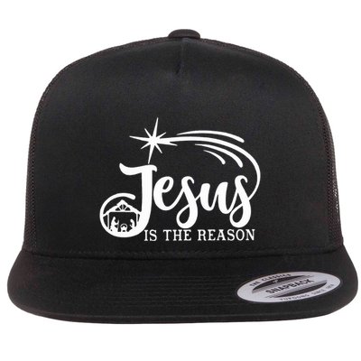 Jesus Is The Reason Xmas Jesus Lover Flat Bill Trucker Hat