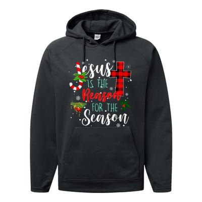 Jesus Is The Reason For Season Christmas Family Pajamas Performance Fleece Hoodie