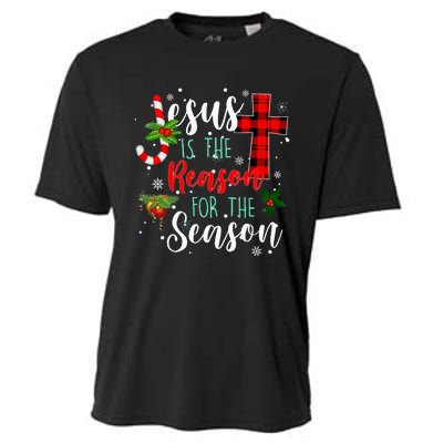 Jesus Is The Reason For Season Christmas Family Pajamas Cooling Performance Crew T-Shirt