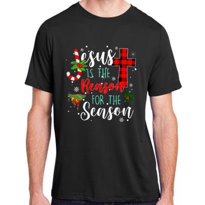 Jesus Is The Reason For Season Christmas Family Pajamas Adult ChromaSoft Performance T-Shirt