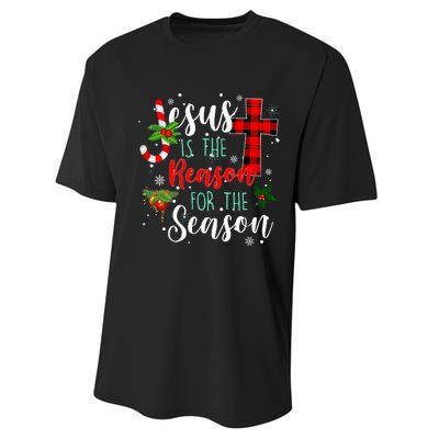 Jesus Is The Reason For Season Christmas Family Pajamas Performance Sprint T-Shirt