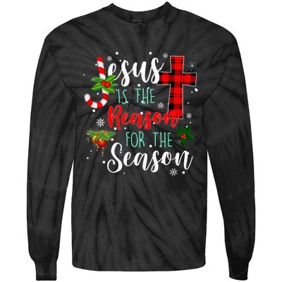 Jesus Is The Reason For Season Christmas Family Pajamas Tie-Dye Long Sleeve Shirt