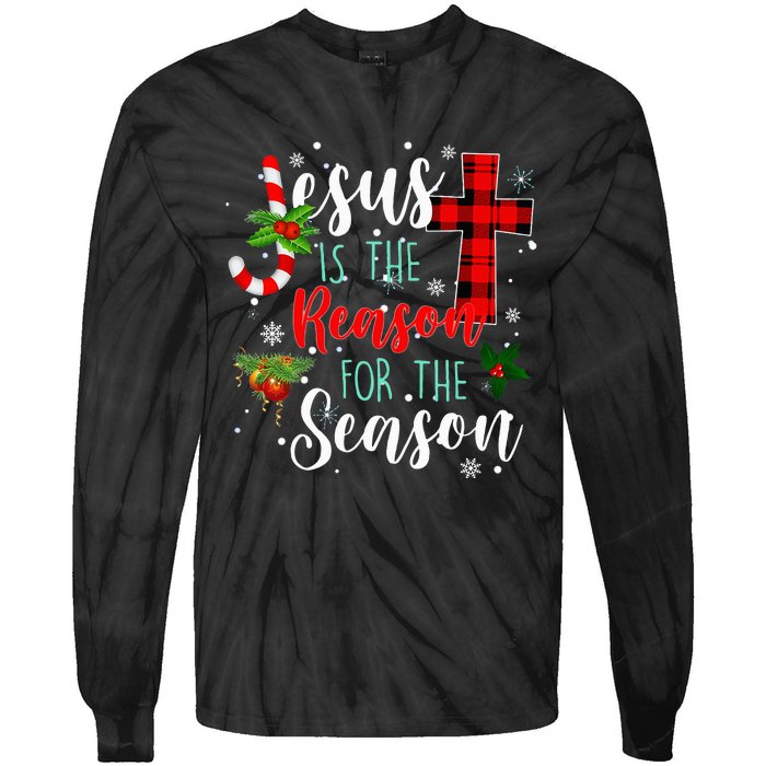 Jesus Is The Reason For Season Christmas Family Pajamas Tie-Dye Long Sleeve Shirt