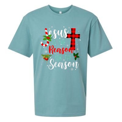 Jesus Is The Reason For Season Christmas Family Pajamas Sueded Cloud Jersey T-Shirt