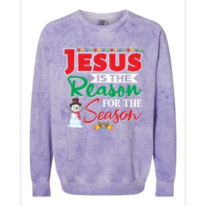 Jesus Is The Reason For The Season Funny Gift Christian Religion Xmas Gift Colorblast Crewneck Sweatshirt