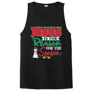 Jesus Is The Reason For The Season Funny Gift Christian Religion Xmas Gift PosiCharge Competitor Tank