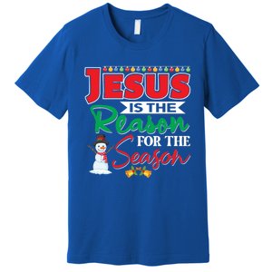 Jesus Is The Reason For The Season Funny Gift Christian Religion Xmas Gift Premium T-Shirt