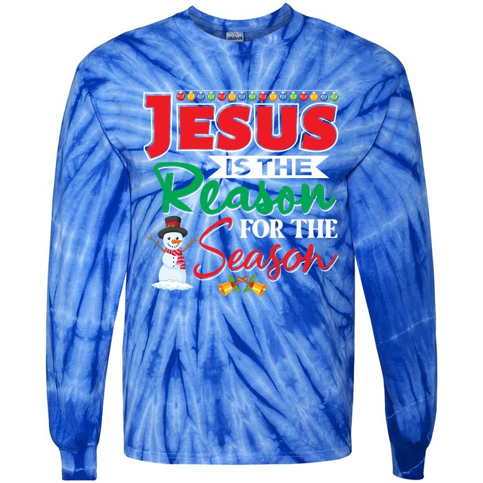 Jesus Is The Reason For The Season Funny Gift Christian Religion Xmas Gift Tie-Dye Long Sleeve Shirt