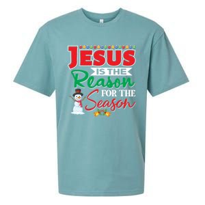 Jesus Is The Reason For The Season Funny Gift Christian Religion Xmas Gift Sueded Cloud Jersey T-Shirt