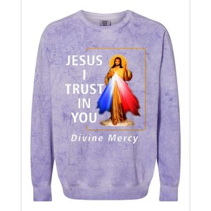 Jesus I Trust In You Divine Mercy Catholic Colorblast Crewneck Sweatshirt