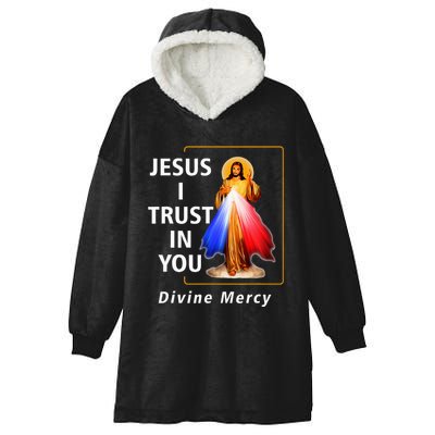 Jesus I Trust In You Divine Mercy Catholic Hooded Wearable Blanket