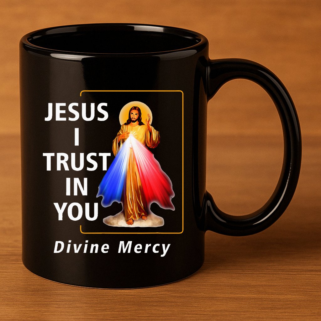 Jesus I Trust In You Divine Mercy Catholic 11oz C Handle Ceramic Mug
