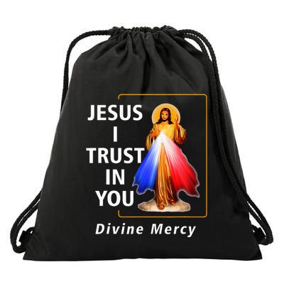 Jesus I Trust In You Divine Mercy Catholic Drawstring Bag