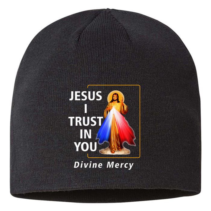 Jesus I Trust In You Divine Mercy Catholic Sustainable Beanie