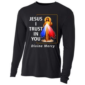 Jesus I Trust In You Divine Mercy Catholic Cooling Performance Long Sleeve Crew