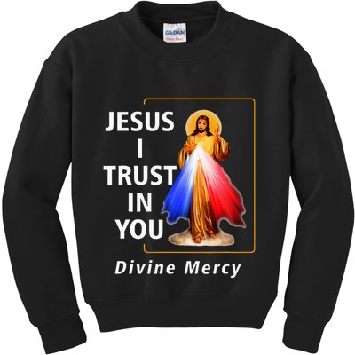 Jesus I Trust In You Divine Mercy Catholic Kids Sweatshirt
