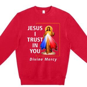 Jesus I Trust In You Divine Mercy Catholic Premium Crewneck Sweatshirt