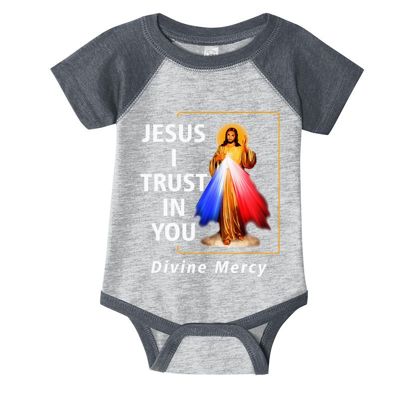 Jesus I Trust In You Divine Mercy Catholic Infant Baby Jersey Bodysuit