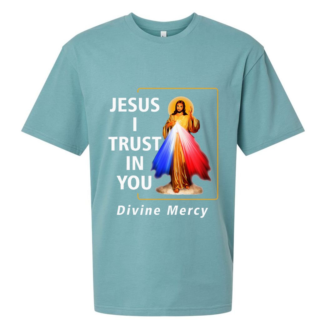 Jesus I Trust In You Divine Mercy Catholic Sueded Cloud Jersey T-Shirt