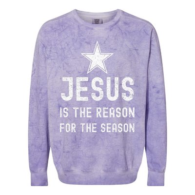 Jesus is The Reason Season Christmas Christian Bible Church Colorblast Crewneck Sweatshirt