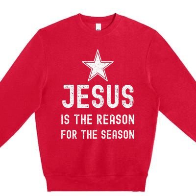 Jesus is The Reason Season Christmas Christian Bible Church Premium Crewneck Sweatshirt