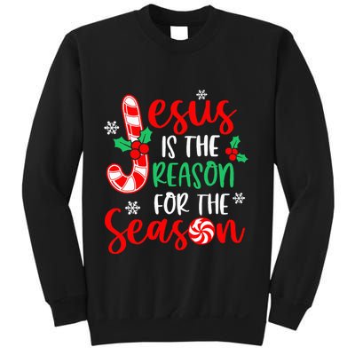 Jesus Is The Reason For The Season Xmas Candy Cane  Sweatshirt