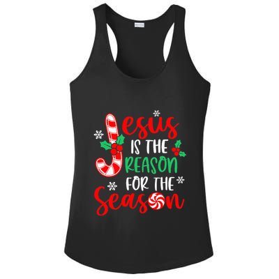 Jesus Is The Reason For The Season Xmas Candy Cane  Ladies PosiCharge Competitor Racerback Tank