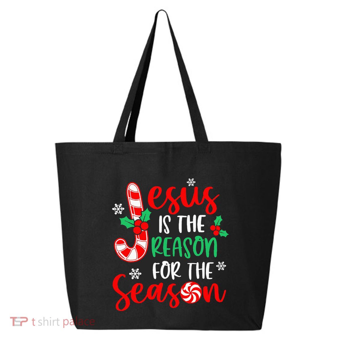 Jesus Is The Reason For The Season Xmas Candy Cane  25L Jumbo Tote