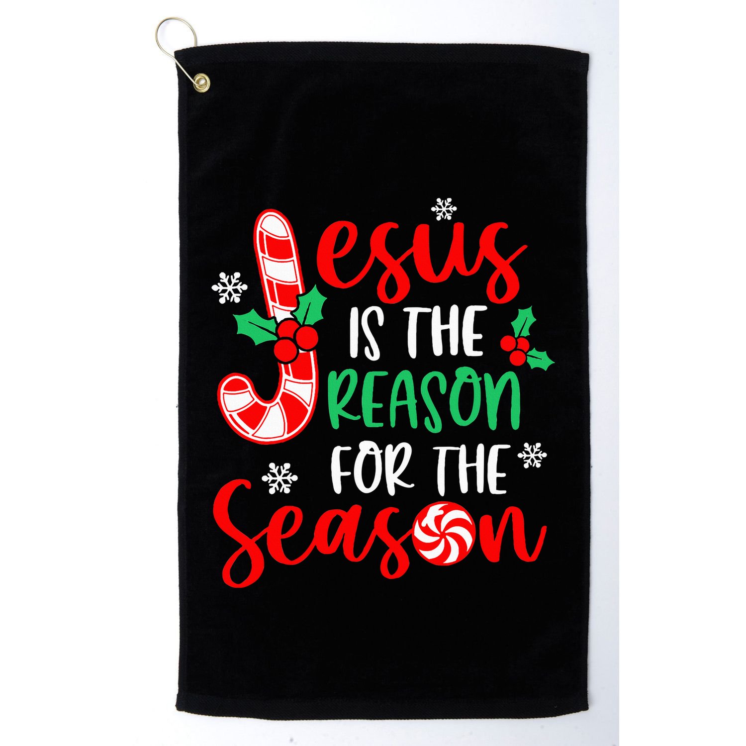 Jesus Is The Reason For The Season Xmas Candy Cane  Golf Towel