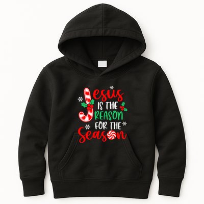 Jesus Is The Reason For The Season Xmas Candy Cane  Kids Hoodie