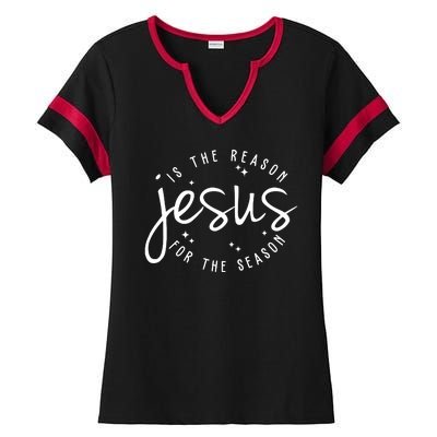 Jesus Is The Reason For The Season Holiday Ladies Halftime Notch Neck Tee